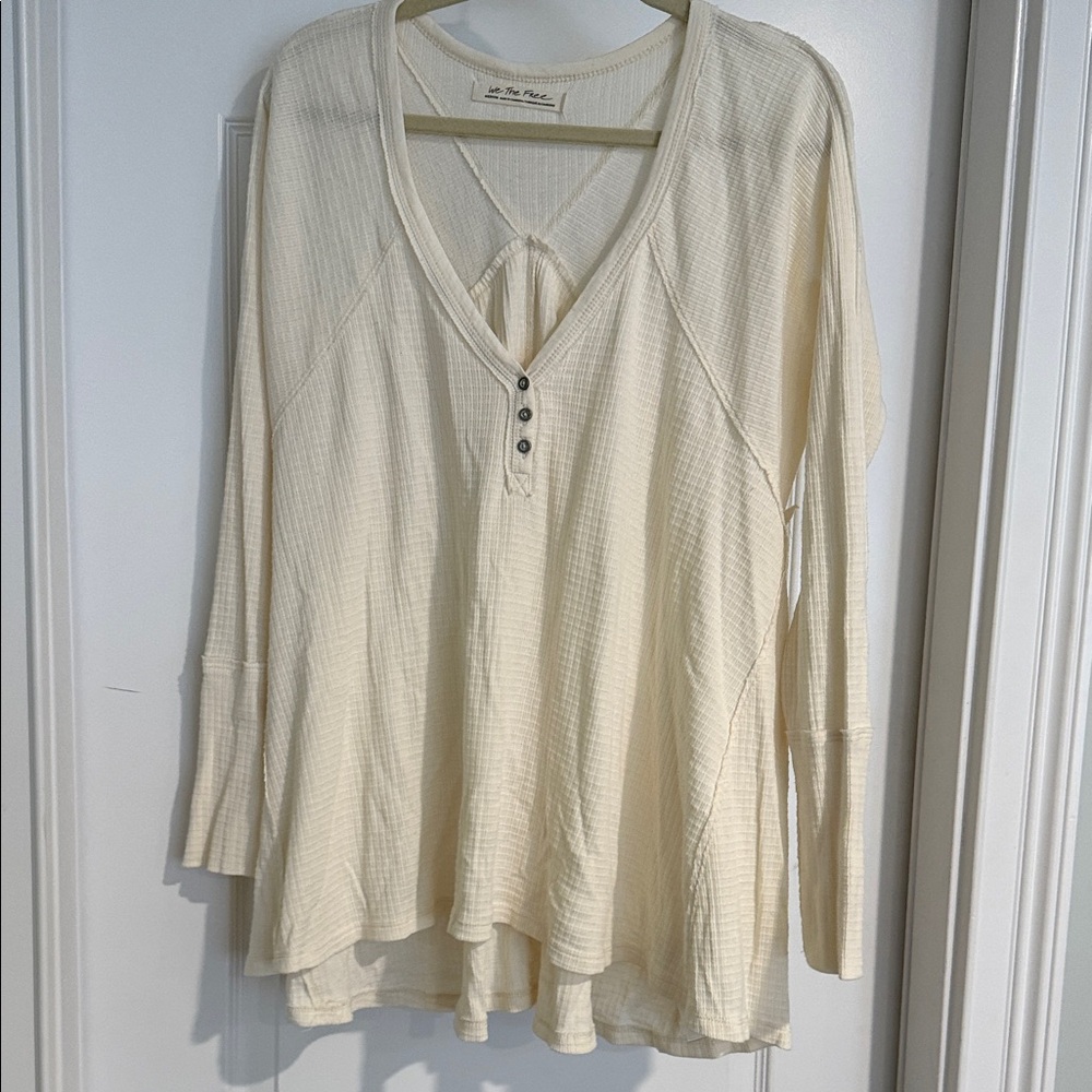 Free People Women's Cream Long Sleeve Top